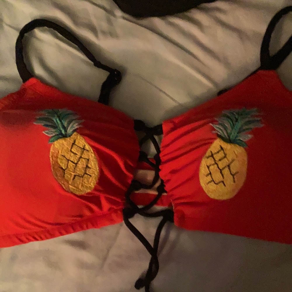 Cacique swim top corset adjustable straps